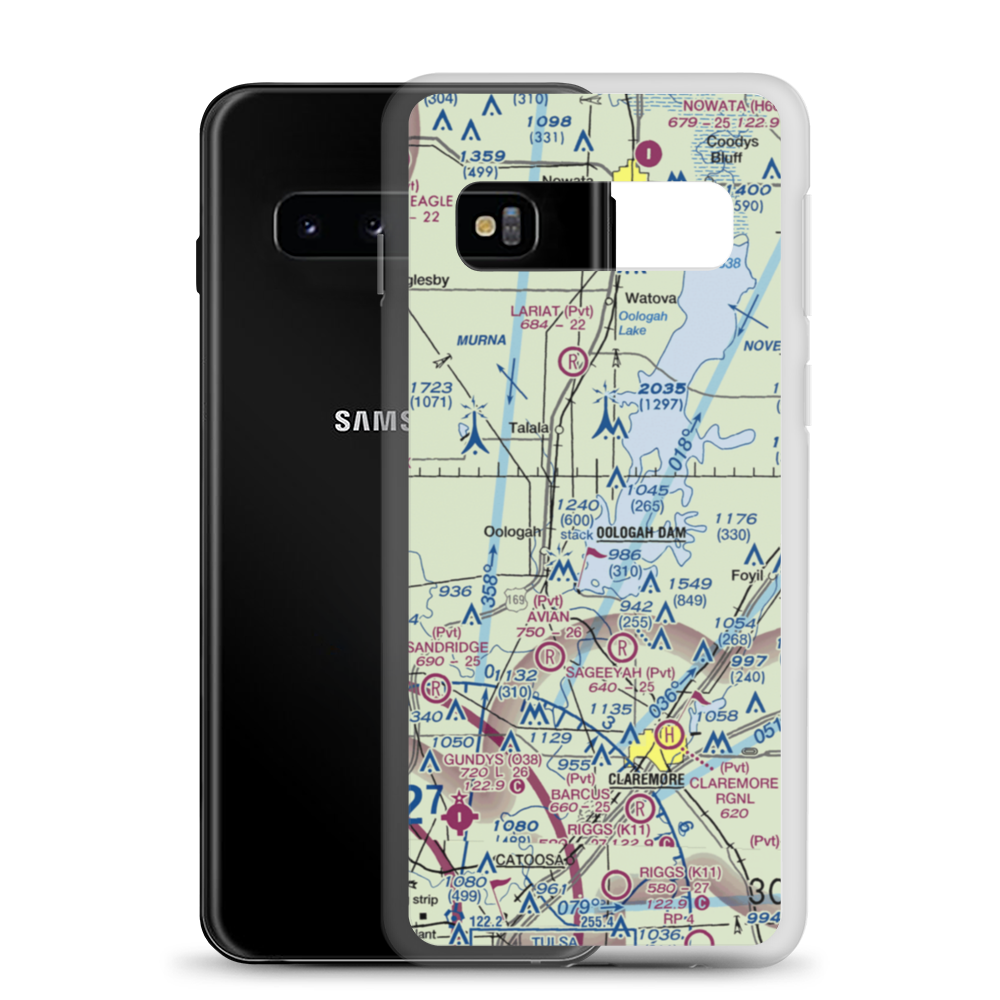 Dog Iron Ranch Airport (OK37) VFR Sectional Samsung Case Samsung Galaxy S10 model shown