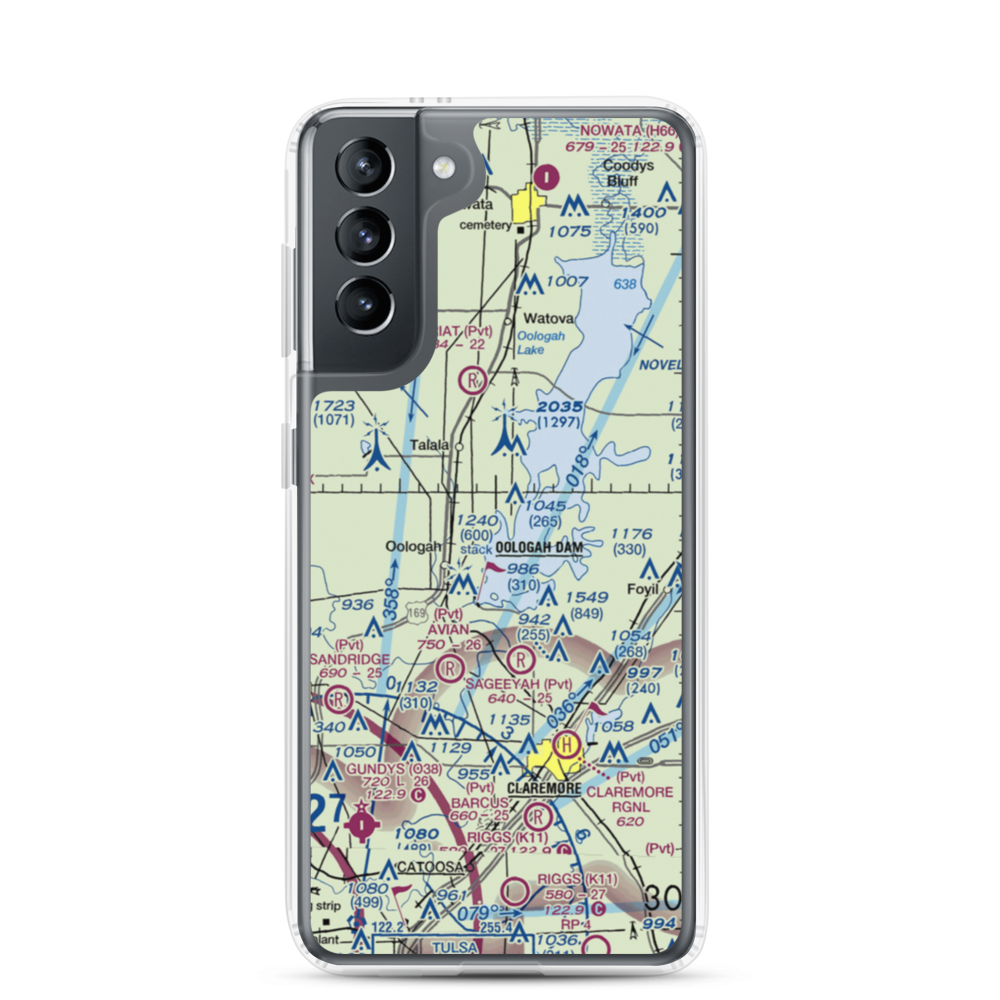 Dog Iron Ranch Airport (OK37) VFR Sectional Samsung Case Samsung Galaxy S21 model shown