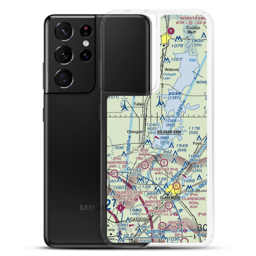 Dog Iron Ranch Airport (OK37) VFR Sectional Samsung Case Samsung Galaxy S21 Ultra model shown