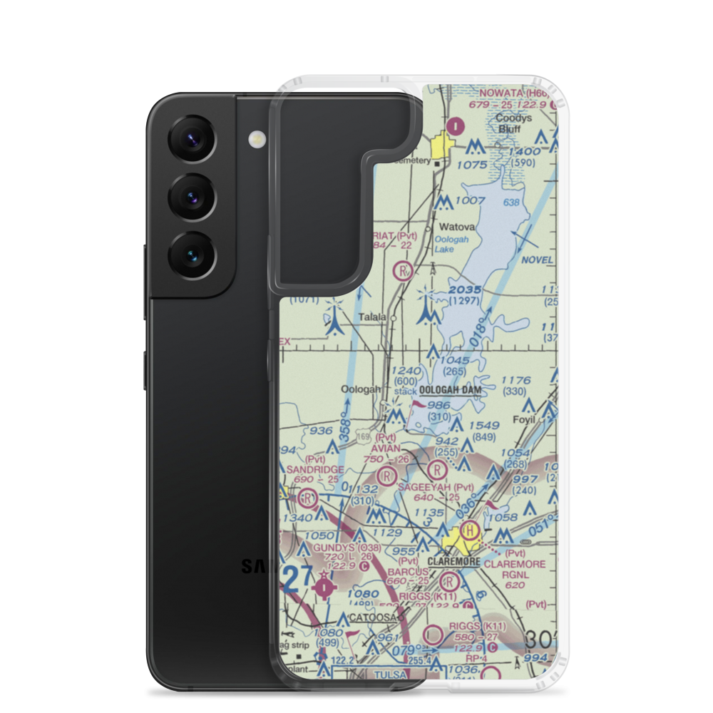 Dog Iron Ranch Airport (OK37) VFR Sectional Samsung Case Samsung Galaxy S22 model shown