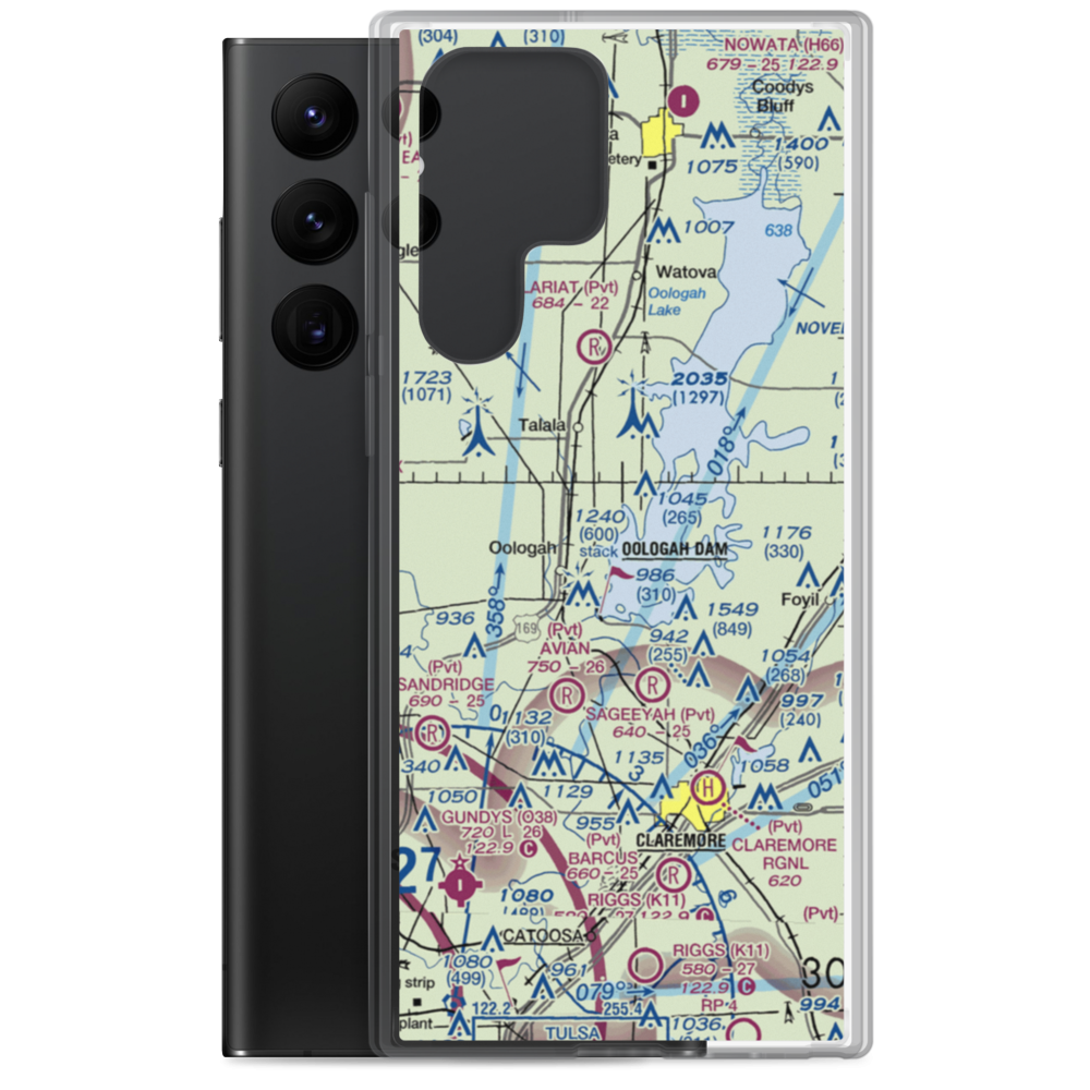 Dog Iron Ranch Airport (OK37) VFR Sectional Samsung Case Samsung Galaxy S22 Ultra model shown