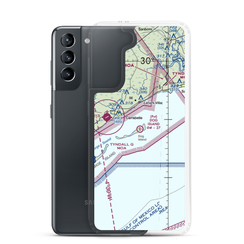 Dog Island Airport (FA43) VFR Sectional Samsung Case Samsung Galaxy S21 model shown