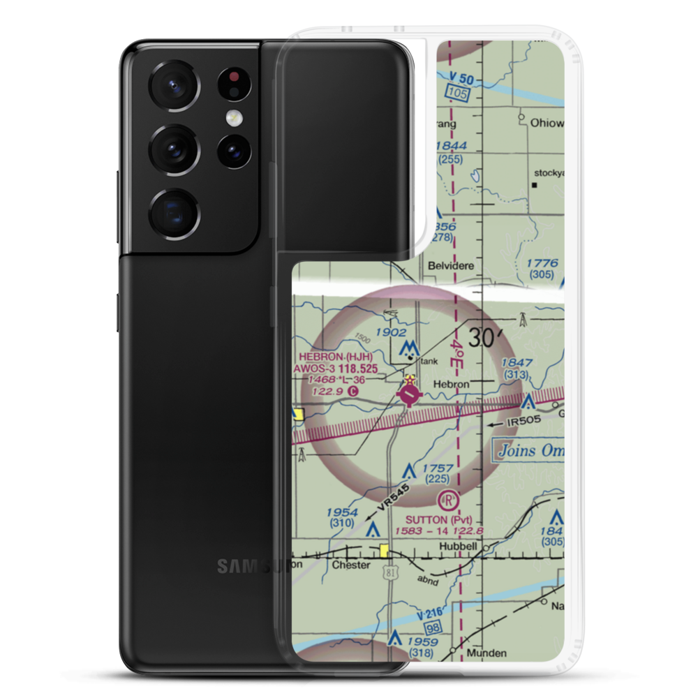 Dog Leg Airport (9NE9) VFR Sectional Samsung Case Samsung Galaxy S21 Ultra model shown