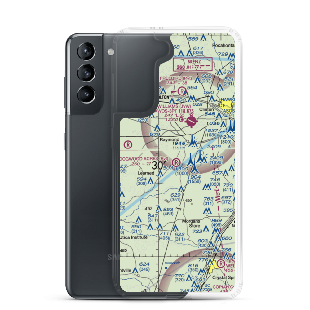 Dogwood Acres Airport (4MS2) VFR Sectional Samsung Case Samsung Galaxy S21 model shown