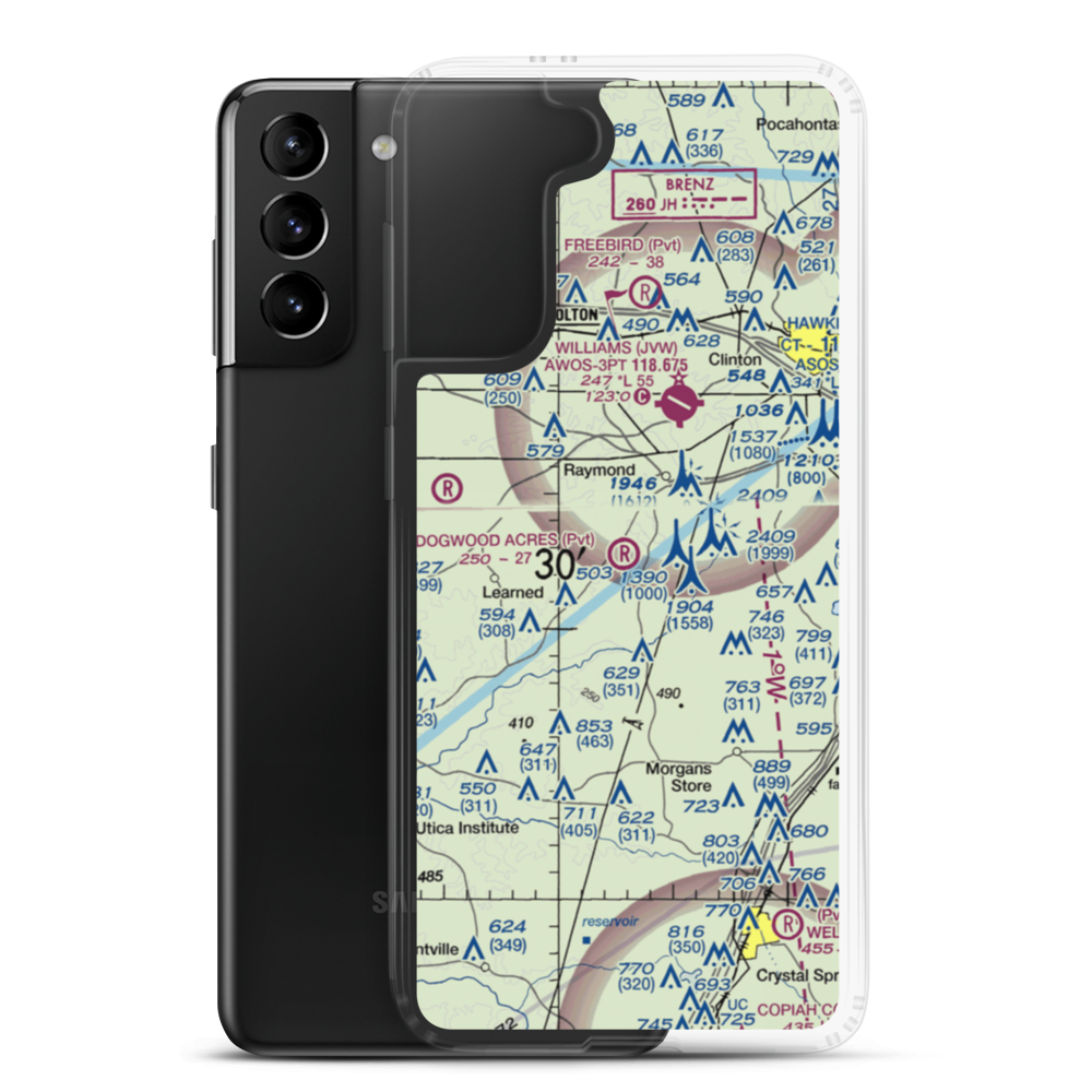 Dogwood Acres Airport (4MS2) VFR Sectional Samsung Case Samsung Galaxy S21 Plus model shown