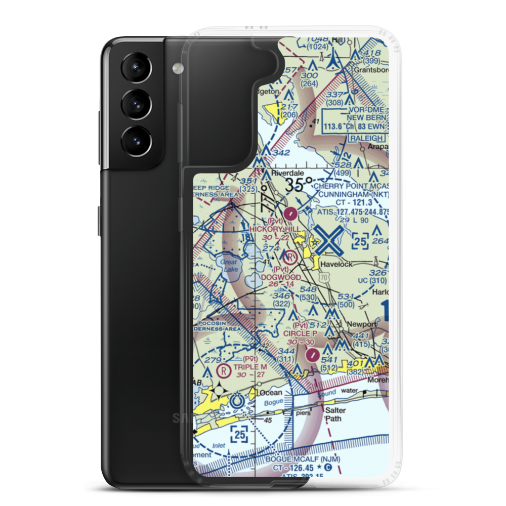 Dogwood Farm Airport (NC87) VFR Sectional Samsung Case Samsung Galaxy S21 Plus model shown