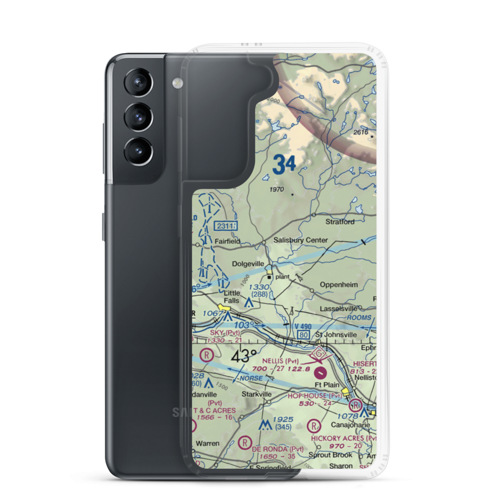 Dolgeville Airport (1F6) VFR Sectional Samsung Case Samsung Galaxy S21 model shown