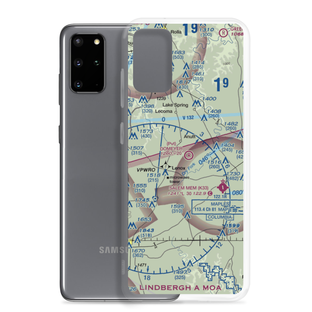 Domeyer Airport (13MO) VFR Sectional Samsung Case Samsung Galaxy S20 Plus model shown