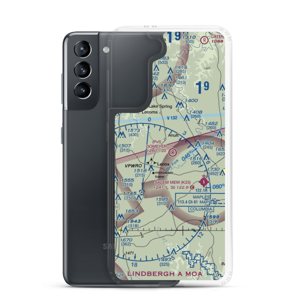 Domeyer Airport (13MO) VFR Sectional Samsung Case Samsung Galaxy S21 model shown