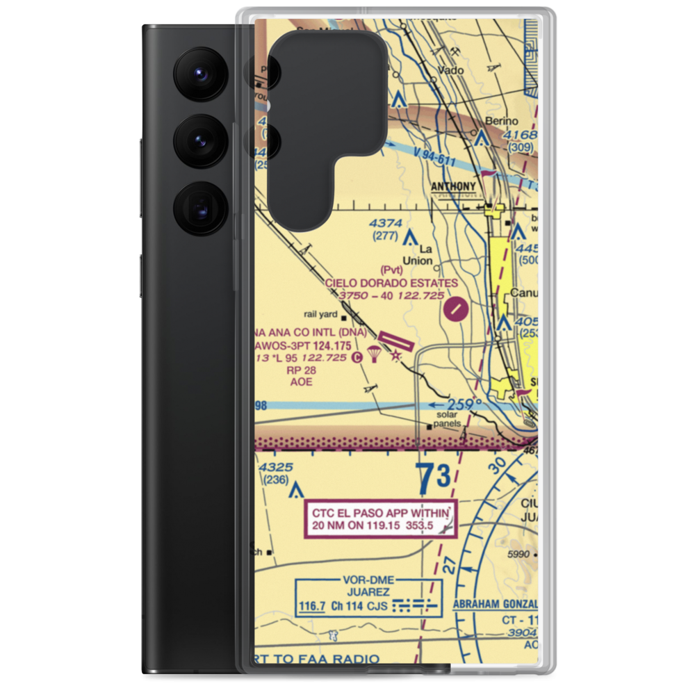 Doña Ana County International Jetport (DNA) VFR Sectional Samsung Case Samsung Galaxy S22 Ultra model shown