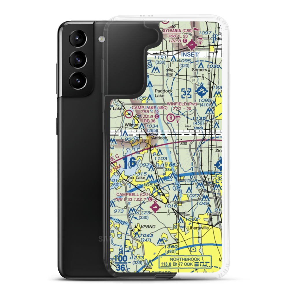 Donald Alfred Gade Airport (IL11) VFR Sectional Samsung Case Samsung Galaxy S21 Plus model shown