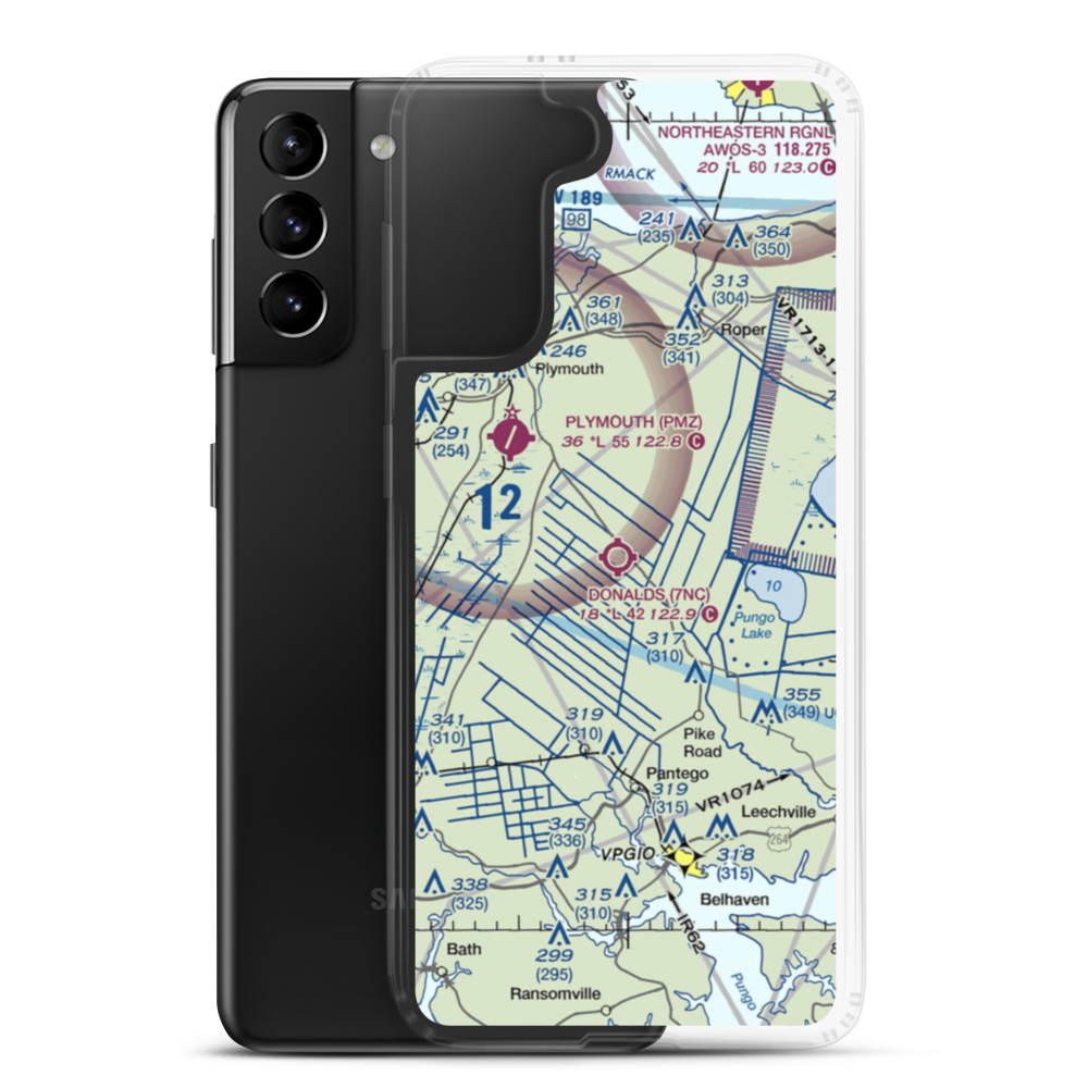 Donald's Air Park Inc. Airport (7NC) VFR Sectional Samsung Case Samsung Galaxy S21 Plus model shown