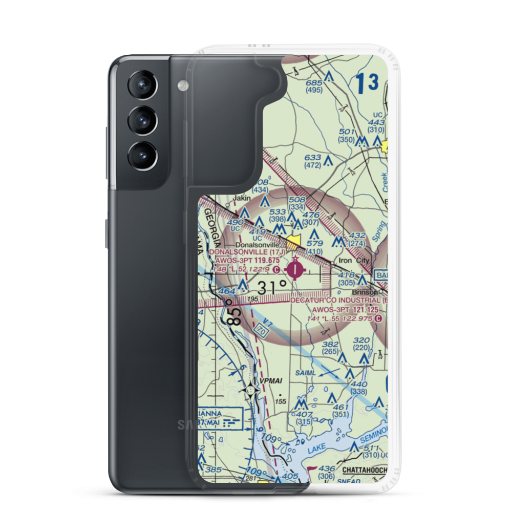 Donalsonville Municipal Airport (17J) VFR Sectional Samsung Case Samsung Galaxy S21 model shown