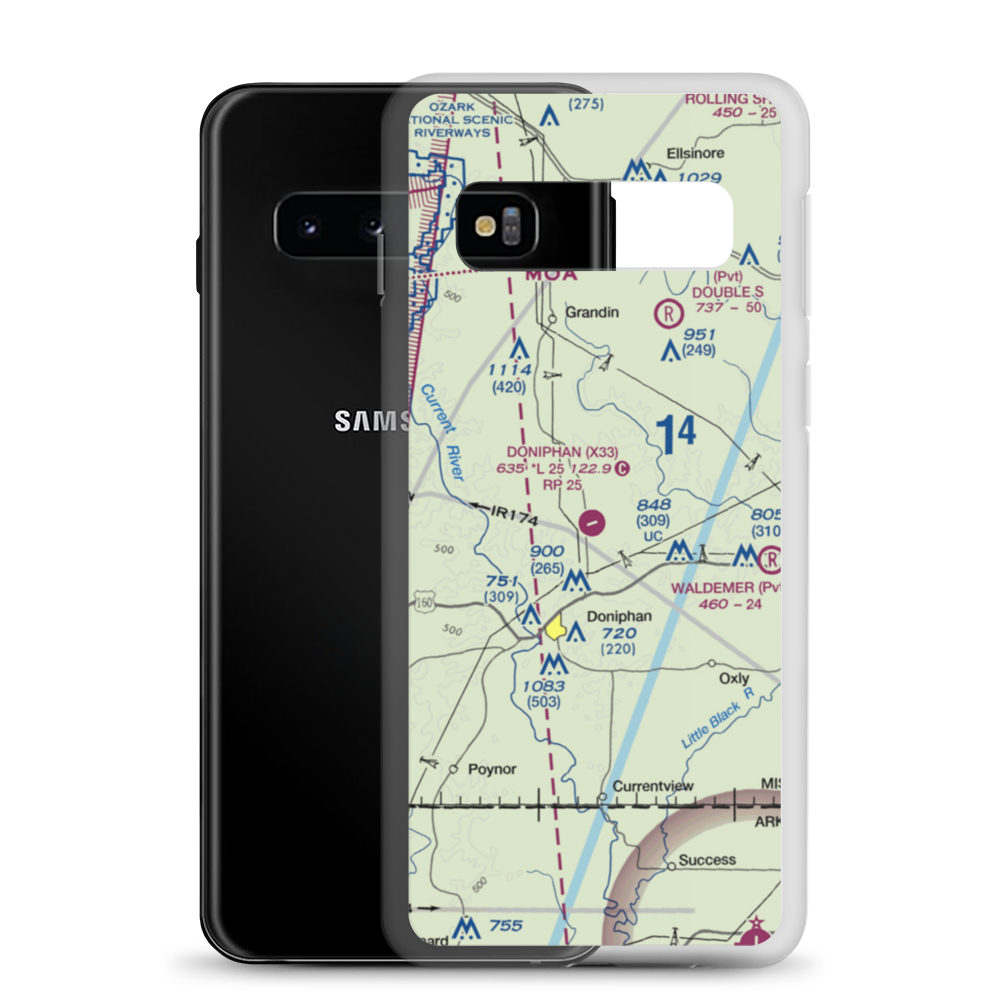 Doniphan Municipal Airport (X33) VFR Sectional Samsung Case Samsung Galaxy S10 model shown