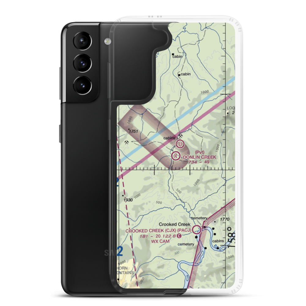 Donlin Creek Airporr (01AA) VFR Sectional Samsung Case Samsung Galaxy S21 Plus model shown