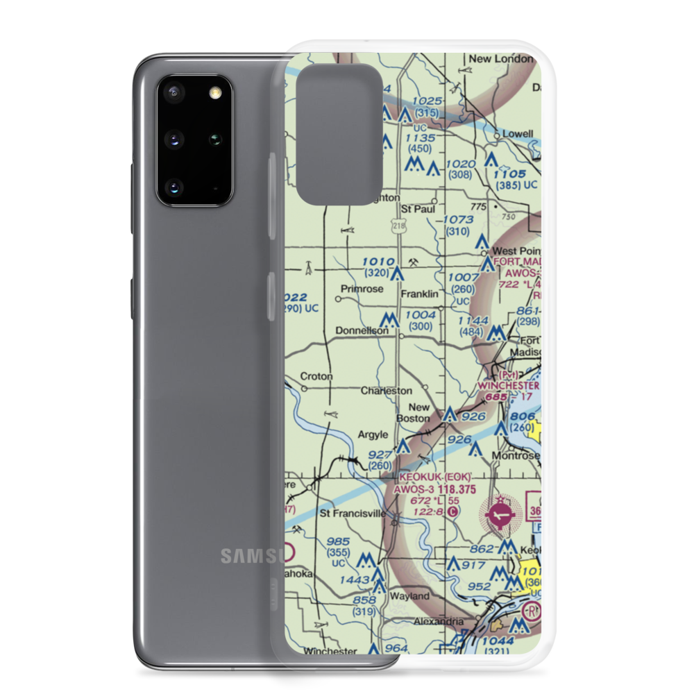 Donnellson Airport (IA65) VFR Sectional Samsung Case Samsung Galaxy S20 Plus model shown