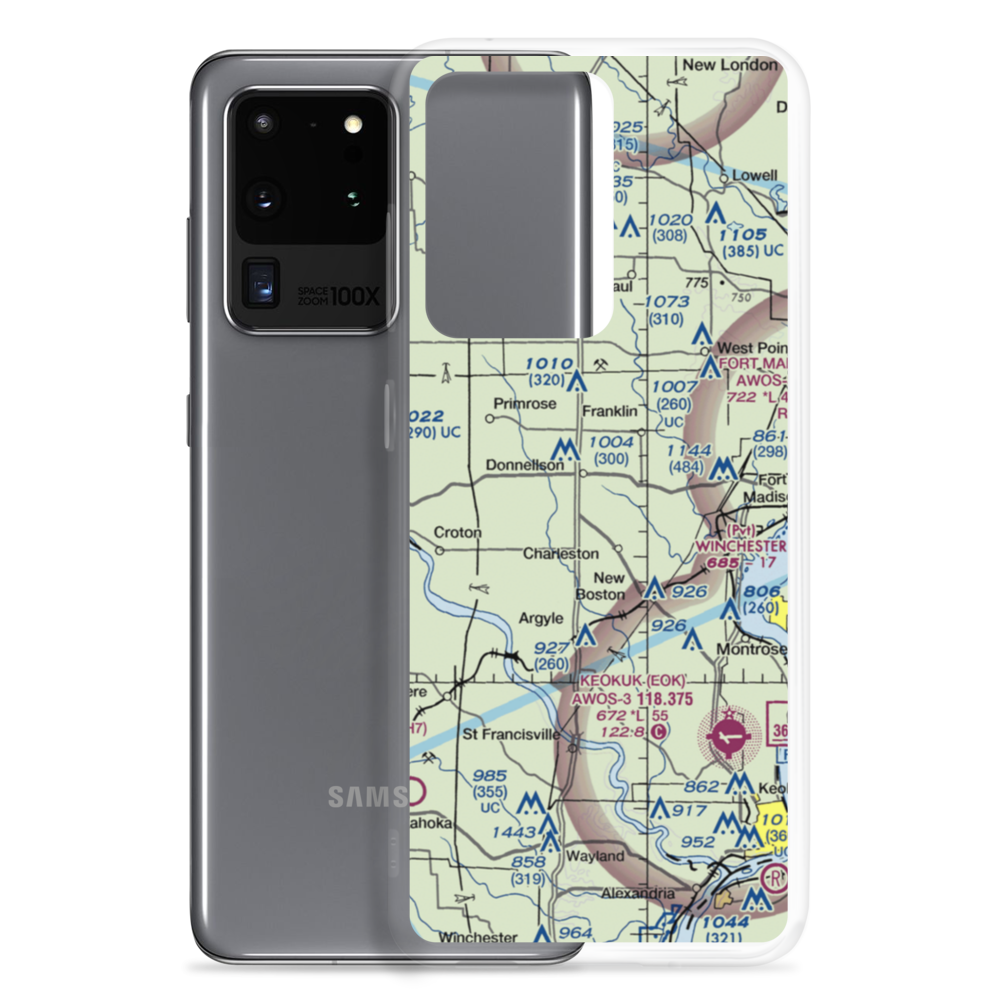 Donnellson Airport (IA65) VFR Sectional Samsung Case Samsung Galaxy S20 Ultra model shown