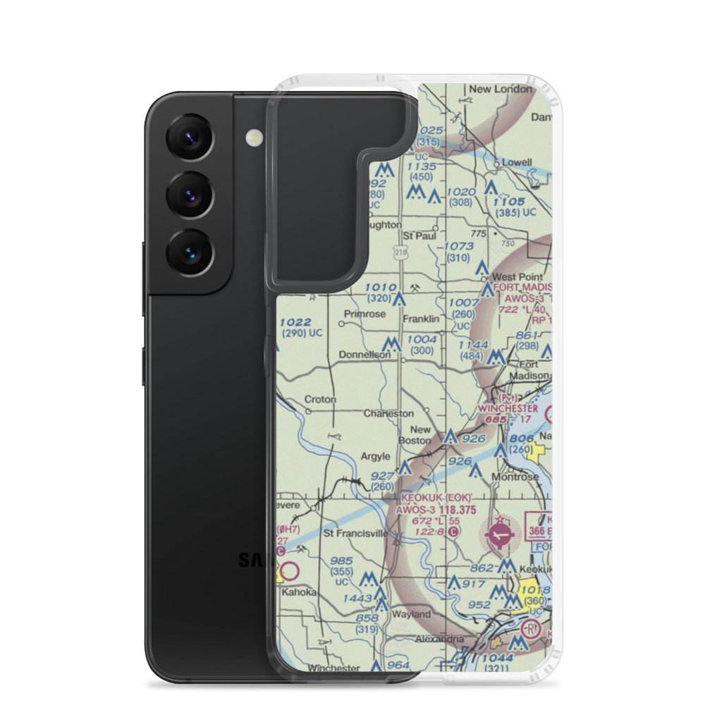 Donnellson Airport (IA65) VFR Sectional Samsung Case Samsung Galaxy S22 model shown