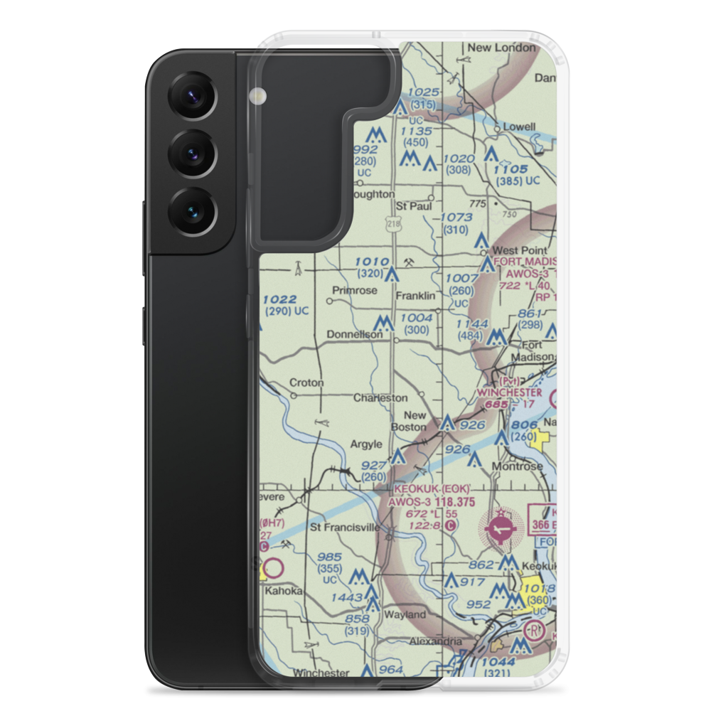 Donnellson Airport (IA65) VFR Sectional Samsung Case Samsung Galaxy S22 Plus model shown