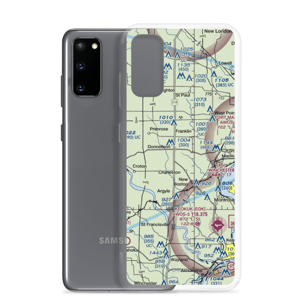 Donnellson Airport (IA65) VFR Sectional Samsung Case Samsung Galaxy S20 model shown