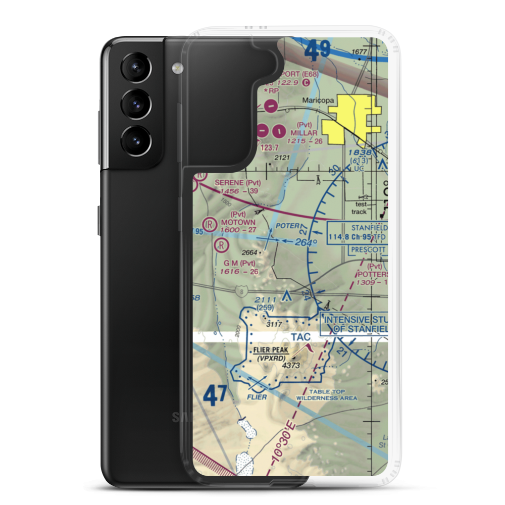 Donnelly Residence Airport (2AZ5) VFR Sectional Samsung Case Samsung Galaxy S21 Plus model shown