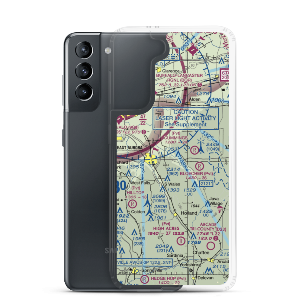 Donnelly's Airport (NK12) VFR Sectional Samsung Case Samsung Galaxy S21 model shown