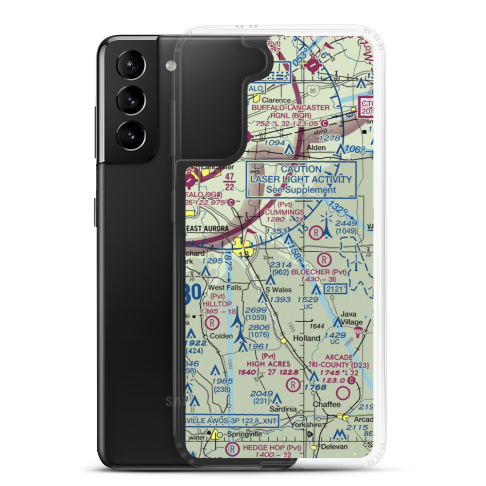 Donnelly's Airport (NK12) VFR Sectional Samsung Case Samsung Galaxy S21 Plus model shown
