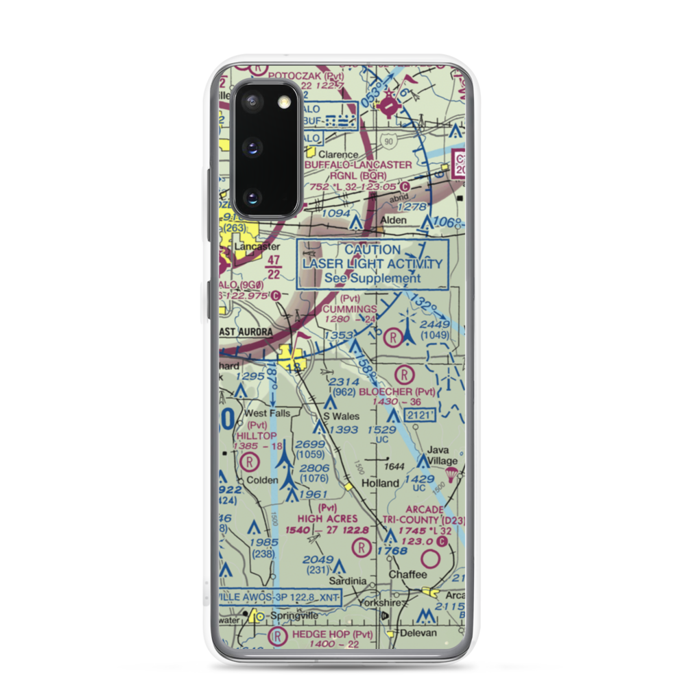Donnelly's Airport (NK12) VFR Sectional Samsung Case Samsung Galaxy S20 model shown