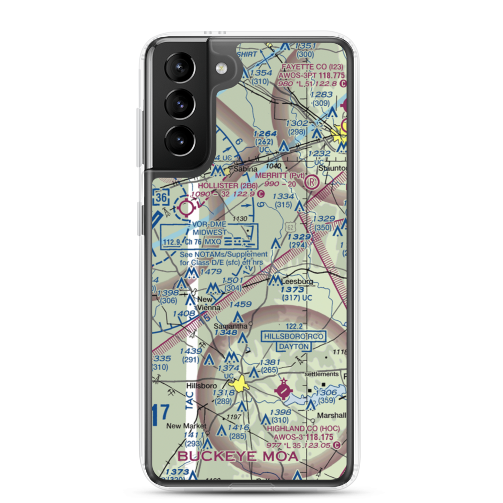 Donner Field (OH28) VFR Sectional Samsung Case Samsung Galaxy S21 Plus model shown