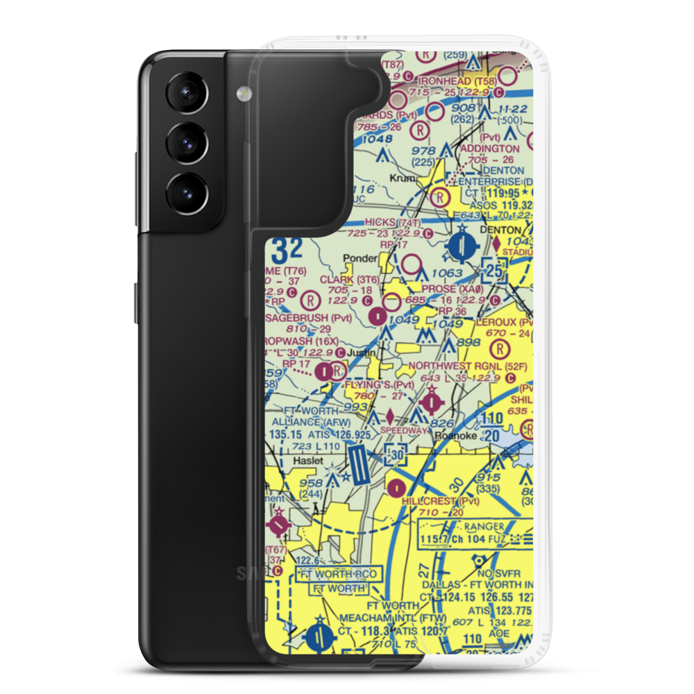 Dooley Airport (0TS1) VFR Sectional Samsung Case Samsung Galaxy S21 Plus model shown