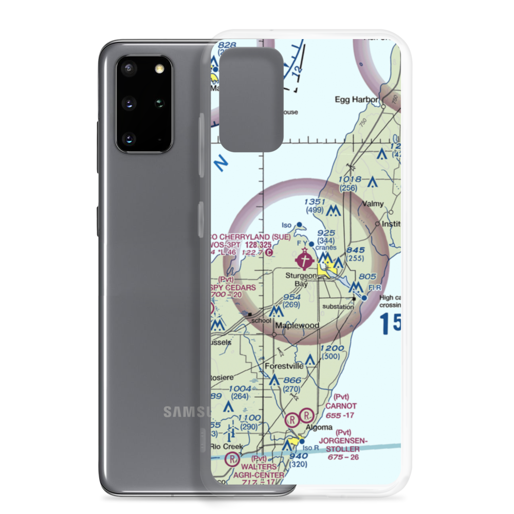 Door County Cherryland Airport (SUE) VFR Sectional Samsung Case Samsung Galaxy S20 Plus model shown