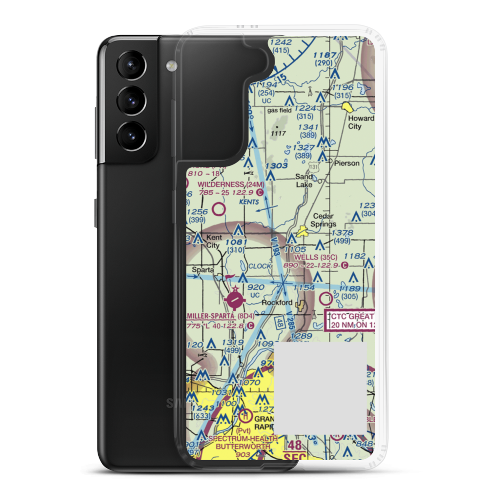 Doren Field (77MI) VFR Sectional Samsung Case Samsung Galaxy S21 Plus model shown