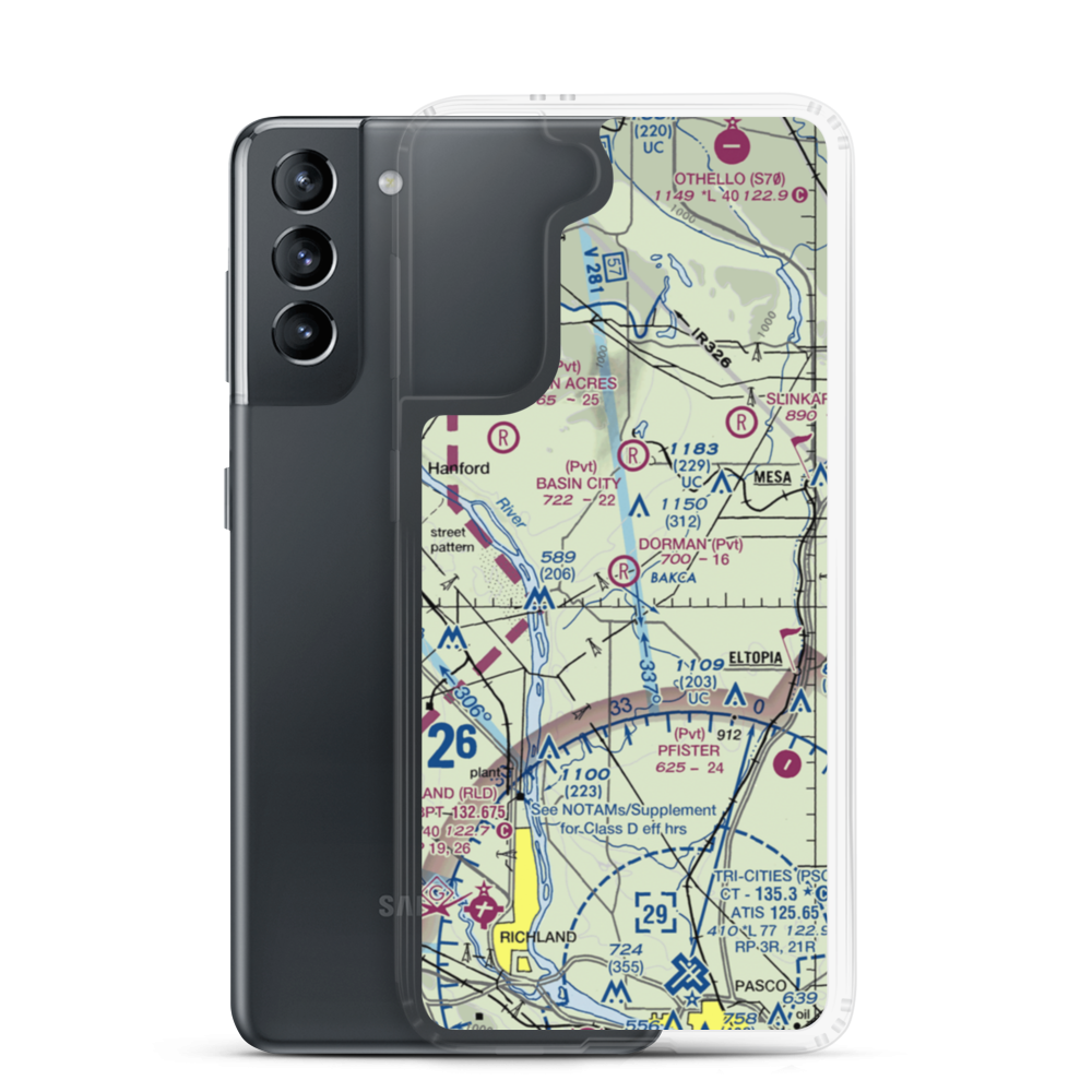 Dorman Field (5WA1) VFR Sectional Samsung Case Samsung Galaxy S21 model shown
