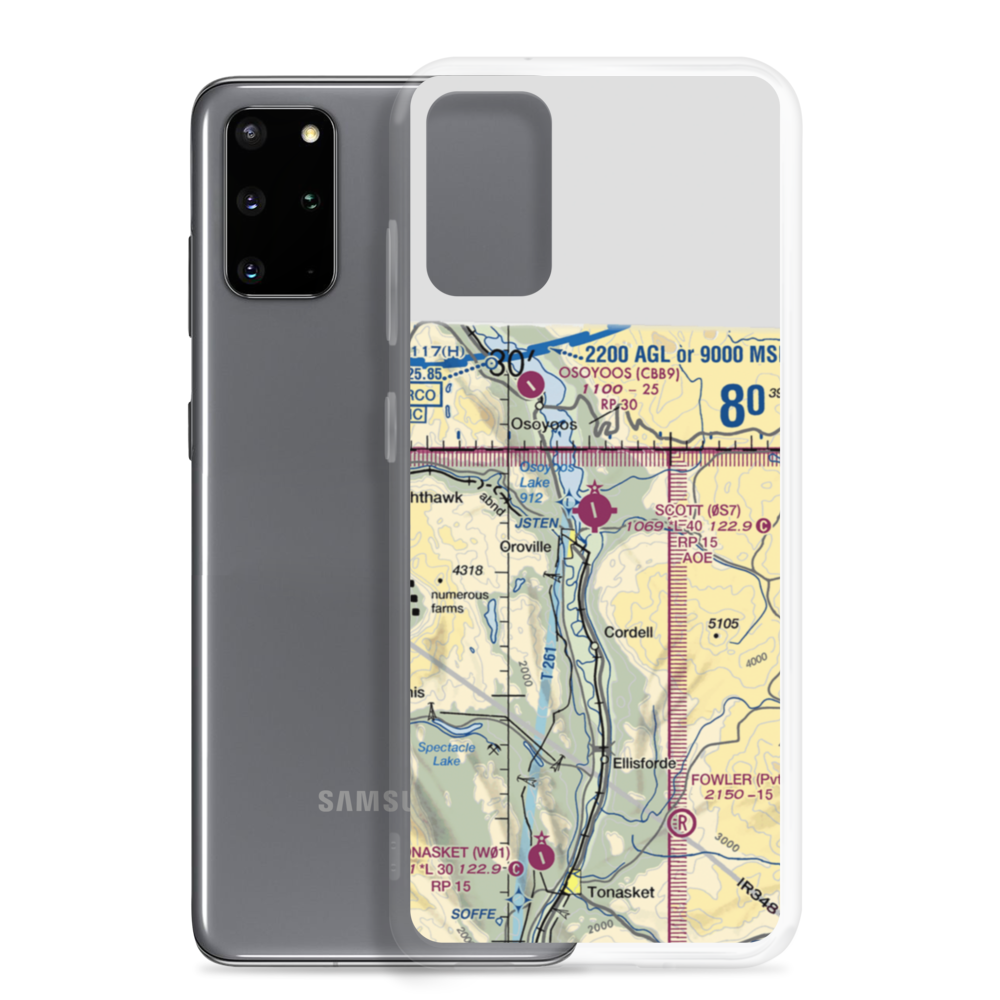 Dorothy Scott Airport (0S7) VFR Sectional Samsung Case Samsung Galaxy S20 Plus model shown