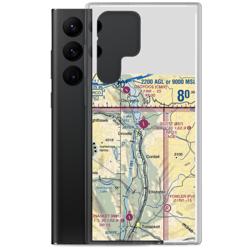 Dorothy Scott Airport (0S7) VFR Sectional Samsung Case Samsung Galaxy S22 Ultra model shown