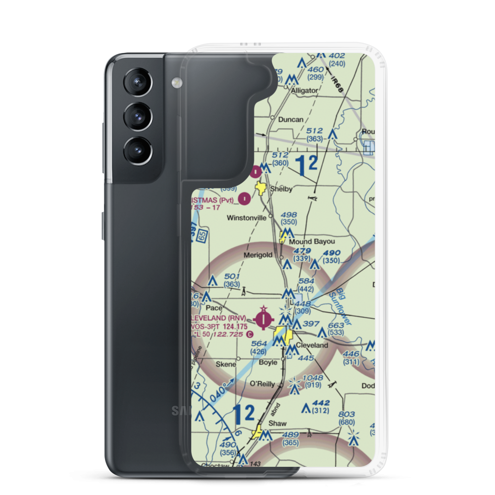Dorr Field (MS95) VFR Sectional Samsung Case Samsung Galaxy S21 model shown