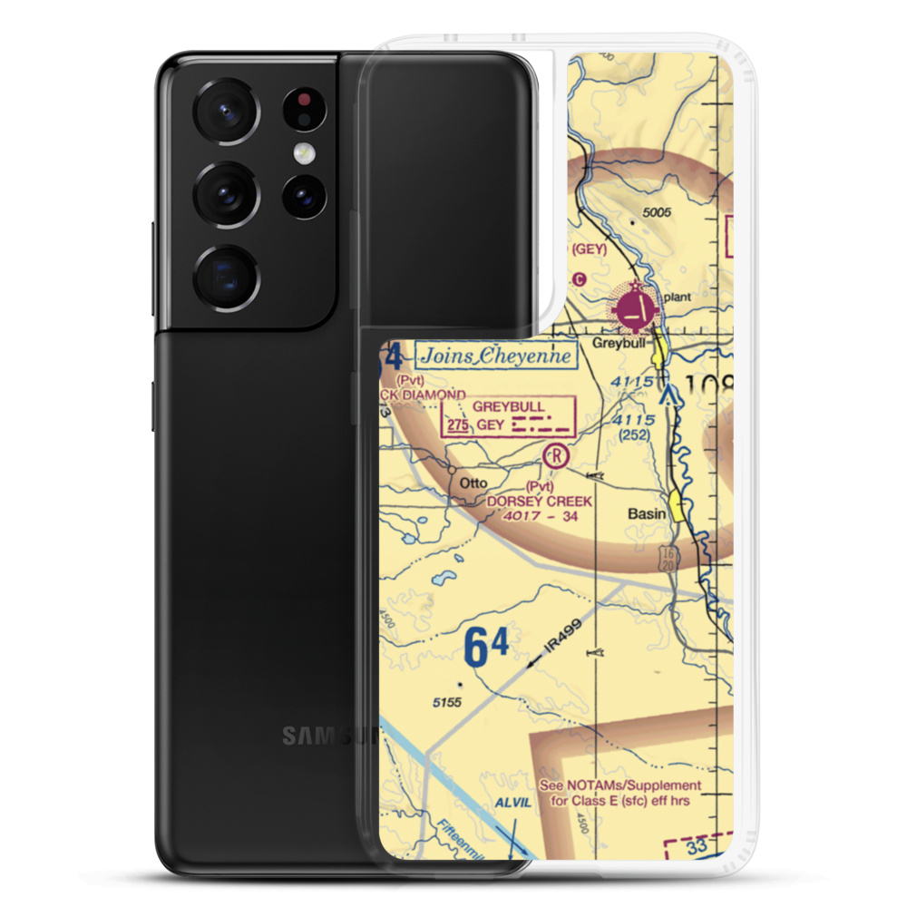 Dorsey Creek Ranch Airport (0WY1) VFR Sectional Samsung Case Samsung Galaxy S21 Ultra model shown