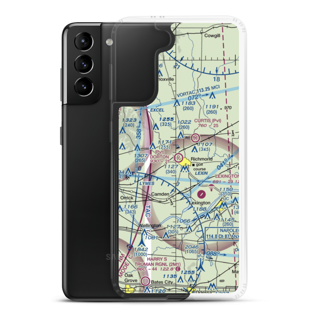 Dorton Airport (03MO) VFR Sectional Samsung Case Samsung Galaxy S21 Plus model shown