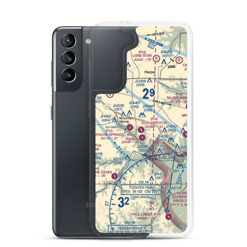 Dos Arroyos Ranch Airport (XS20) VFR Sectional Samsung Case Samsung Galaxy S21 model shown
