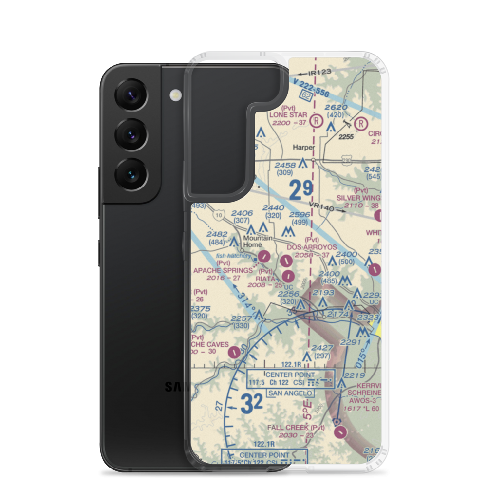 Dos Arroyos Ranch Airport (XS20) VFR Sectional Samsung Case Samsung Galaxy S22 model shown