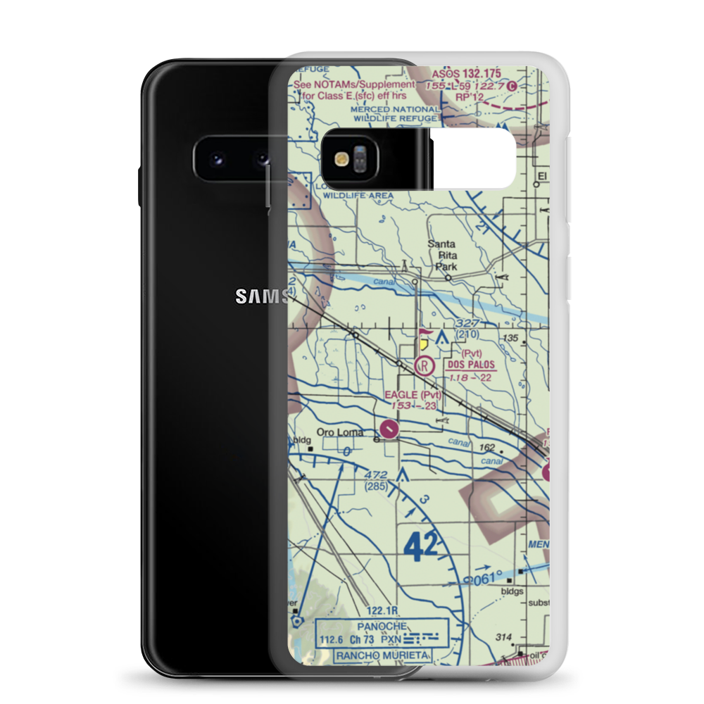 Dos Palos Airport (28CA) VFR Sectional Samsung Case Samsung Galaxy S10 model shown