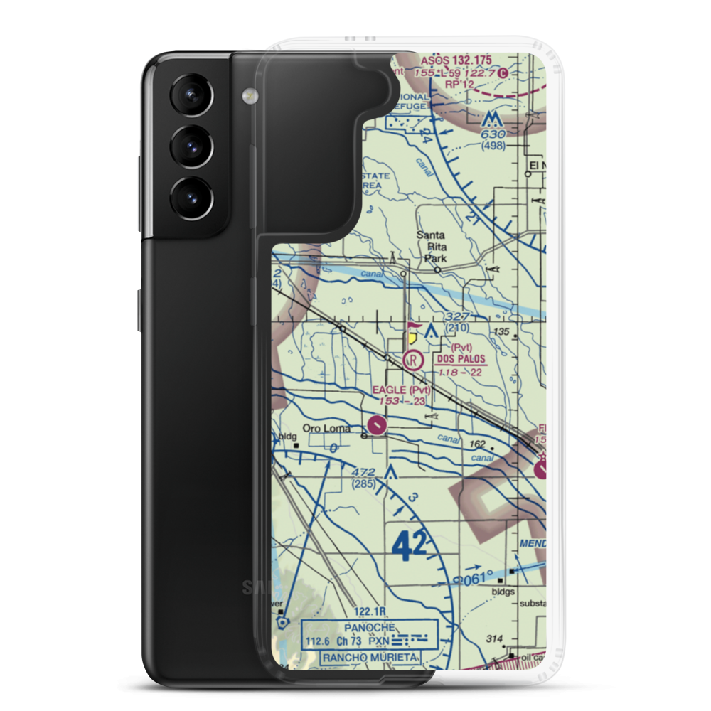 Dos Palos Airport (28CA) VFR Sectional Samsung Case Samsung Galaxy S21 Plus model shown