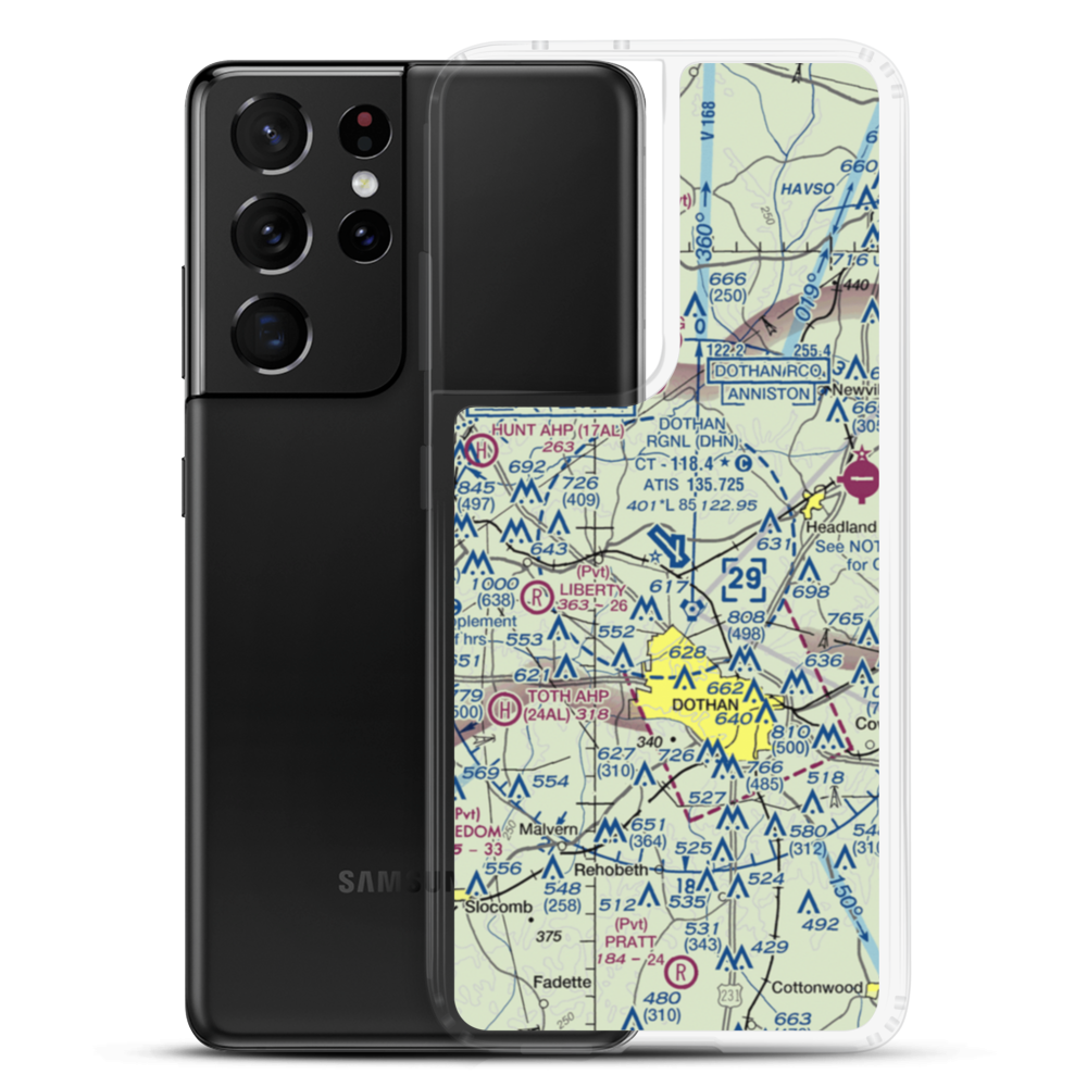 Dothan Regional Airport (DHN) VFR Sectional Samsung Case Samsung Galaxy S21 Ultra model shown