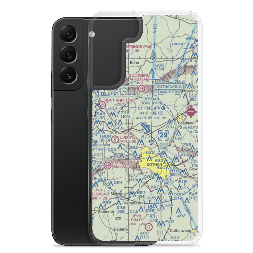 Dothan Regional Airport (DHN) VFR Sectional Samsung Case Samsung Galaxy S22 Plus model shown
