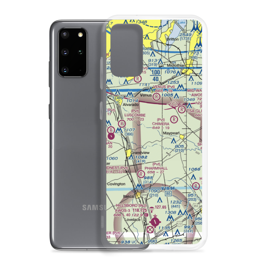 Double A Airport (XA75) VFR Sectional Samsung Case Samsung Galaxy S20 Plus model shown