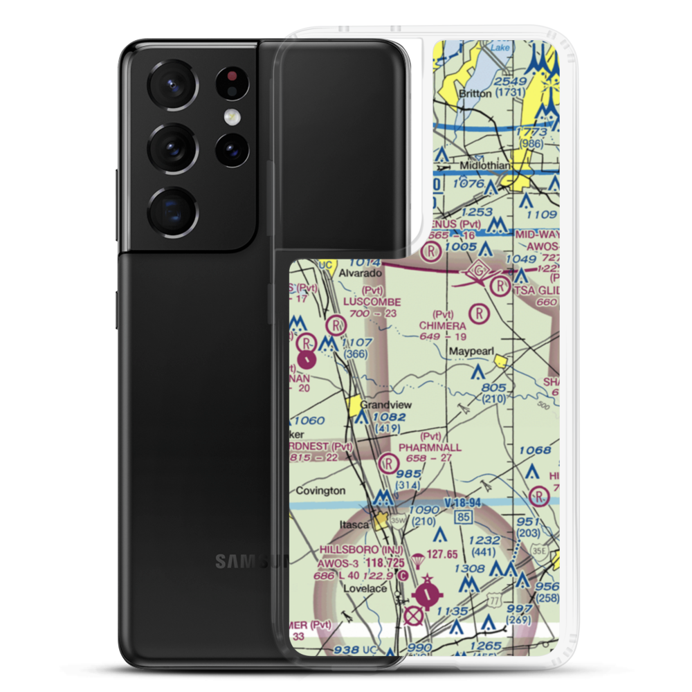 Double A Airport (XA75) VFR Sectional Samsung Case Samsung Galaxy S21 Ultra model shown