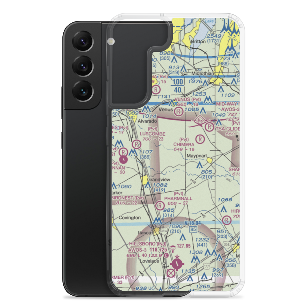 Double A Airport (XA75) VFR Sectional Samsung Case Samsung Galaxy S22 Plus model shown