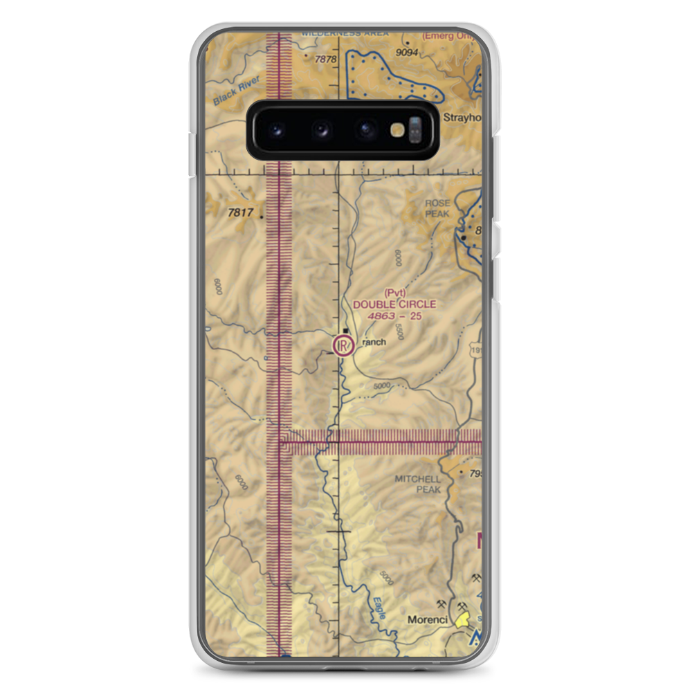 Double Circle Ranch Airport (AZ66) VFR Sectional Samsung Case Samsung Galaxy S10+ model shown