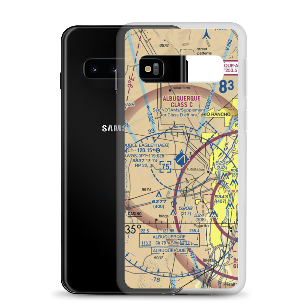 Double Eagle II Airport (AEG) VFR Sectional Samsung Case Samsung Galaxy S10 model shown