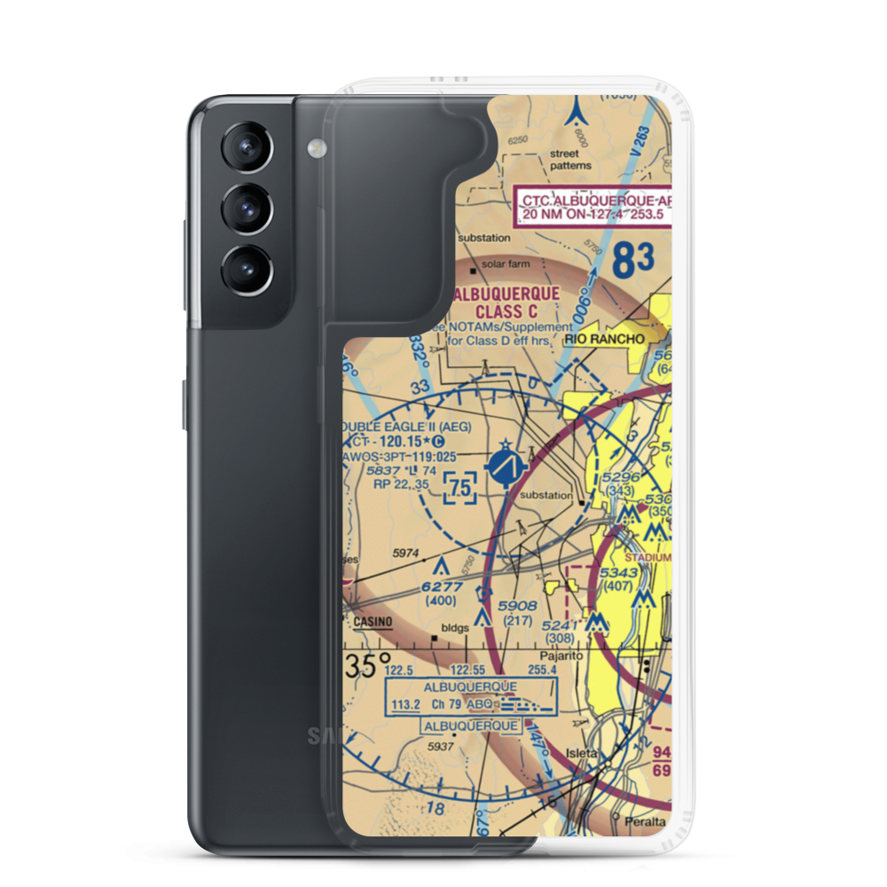 Double Eagle II Airport (AEG) VFR Sectional Samsung Case Samsung Galaxy S21 model shown